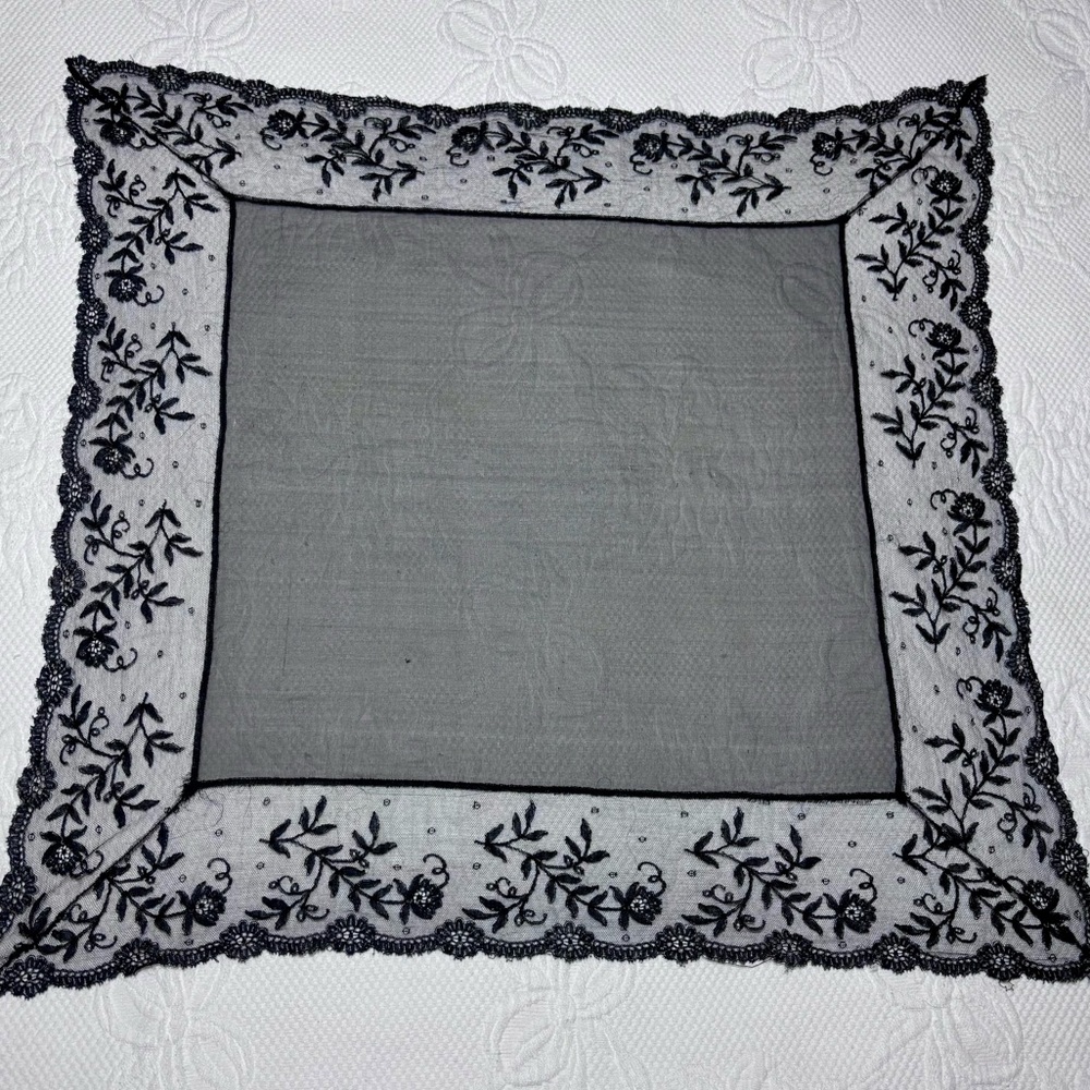 Exquisite Vintage Black Lace Mantilla/Scarf!